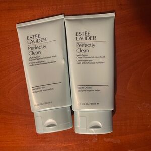 2 Estée Lauder Perfectly Clean Multi-Action Crème Cleanser Moisture Mask New